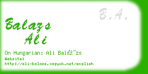 balazs ali business card